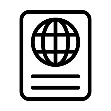 Beyaz arka plan üzerinde izole uluslararası seyahat Passport simgesini 