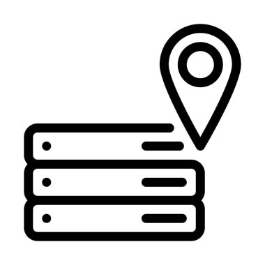 Server Merkezi konumu basit hat illüstrasyon