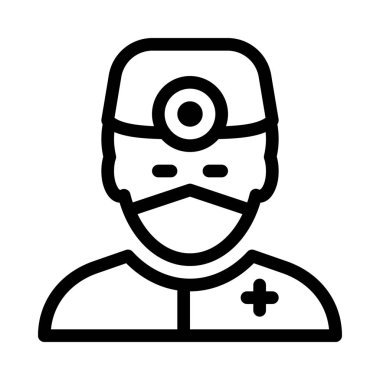 Doktor veya cerrah simgesi üzerinde beyaz izole 