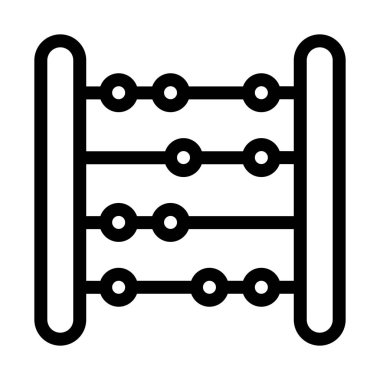 Abaküs hesaplama aygıtı simgesi üzerinde beyaz izole 