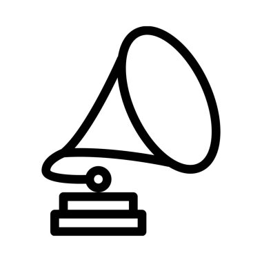 Gramofon Vintage araç simgesi üzerinde beyaz izole 