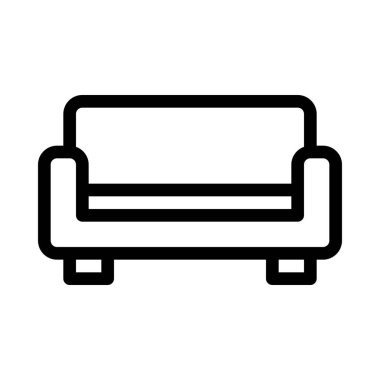 Oda mobilya kanepe simge vektör çizim
