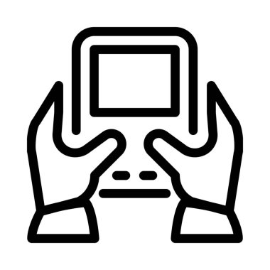 Taşınabilir oyun konsolu basit vektör illüstrasyon işareti