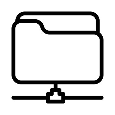 Bağlantı ağ klasörü basit vektör illüstrasyon işareti