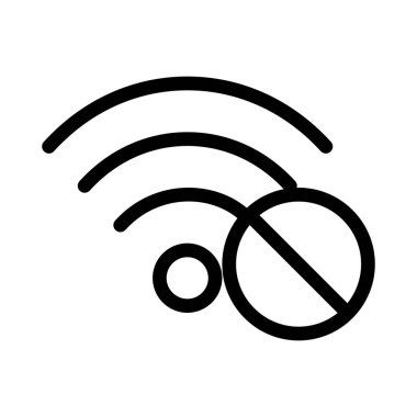 Herhangi bir Wifi veya bağlantı kesildi, basit çizgi stili