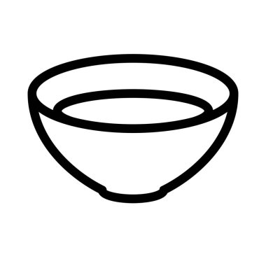 Çorba kase simgesi, basit hat illüstrasyon
