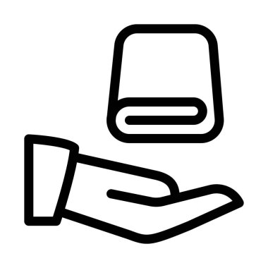 Spa tuvalet hizmet simgesi, basit hat illüstrasyon