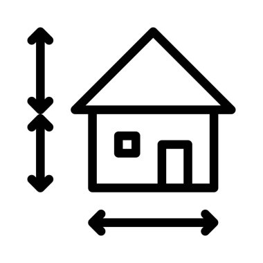 İnşaat planı simgesi, basit hat illüstrasyon