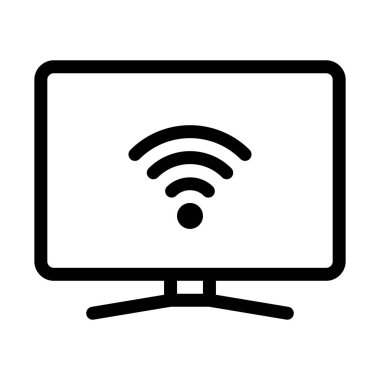Akıllı Tv Wifi bağlantı basit hat illüstrasyon
