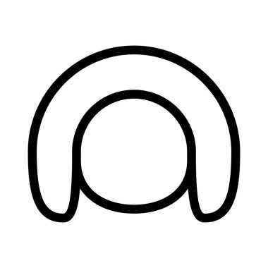 Yuvarlak koltuk simge, basit hat illüstrasyon