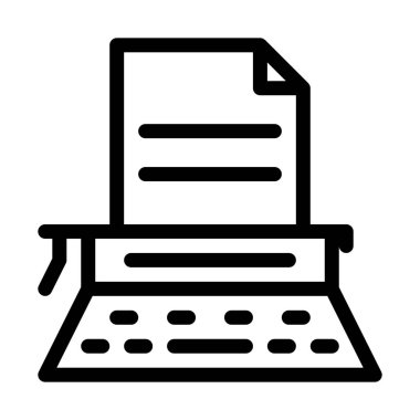 Daktilo ile kağıt vektör çizim  