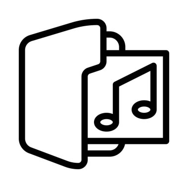 Müzik Dosyası Klasörü simgesi beyaz yalıtılmış 