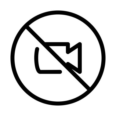 Kamera işareti, basit hat illüstrasyon devre dışı bırakma