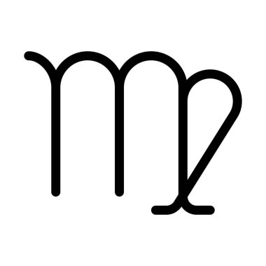 Başak astrolojik işaret simgesi, basit hat illüstrasyon