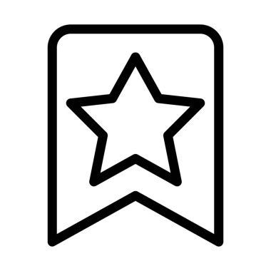 Yıldız imi sayfa simgesi, basit hat illüstrasyon