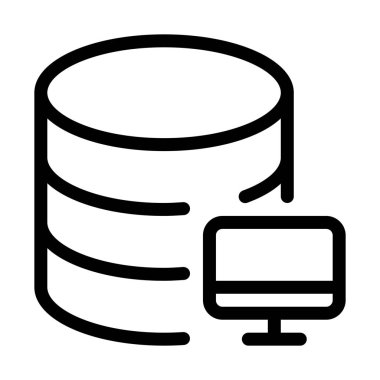 Bilgisayar veritabanı ağ işareti illüstrasyon vektör