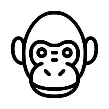 Maymun ya da maymun, basit hat illüstrasyon