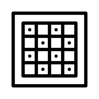 Kapalı oyun satranç tahtası simge vektör çizim  