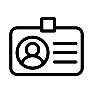 Profil veya kimlik etiketi simgesi, basit hat illüstrasyon
