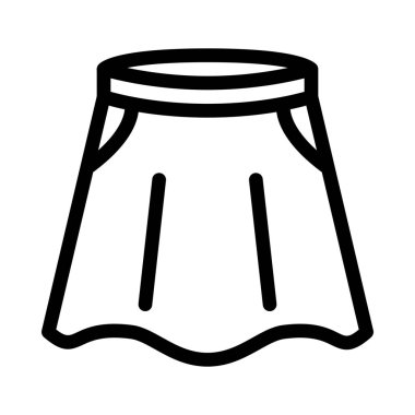 Kadın amigo kız etek, basit hat illüstrasyon