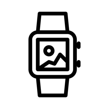 SmartWatch Giyilebilir teknoloji basit hat illüstrasyon