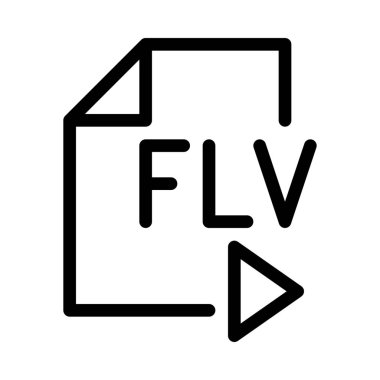 FLV medya dosya simge vektör çizim   