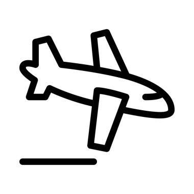 İniş uçak ya da uçuş, basit vektör çizim