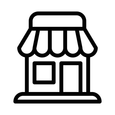 Ön - mağaza perakende mağazası, basit çizgi stili