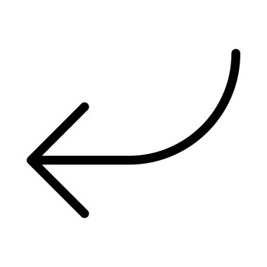 Kıvrık beyaz arka plan üzerinde sol ok