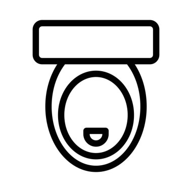Tuvalet koltuk simgesi, basit hat illüstrasyon
