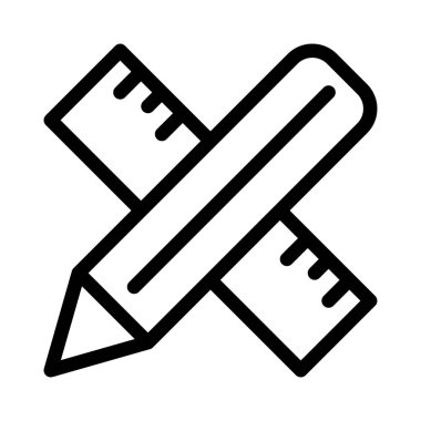 Kalem ve cetvel basit vektör çizim oturum açın