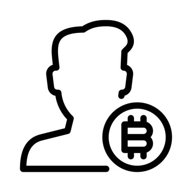 Bitcoin madenciliği Kullanıcı simgesi, basit hat illüstrasyon