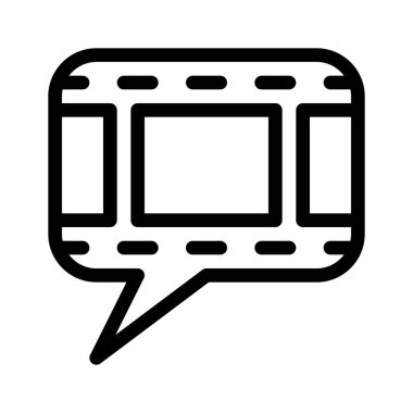 Video ileti simgesi, basit hat illüstrasyon göndermek