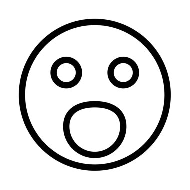 Vay canına veya sürpriz Emoji simgesi, basit hat illüstrasyon