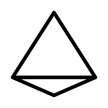 Tetrahedra polihedron şekil kutsal kişilerin resmi, basit hat illüstrasyon