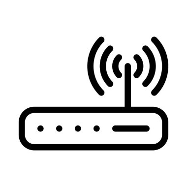 Kablosuz ağ yönlendiricisi simgesini, basit hat illüstrasyon