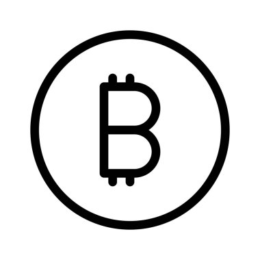 Bitcoin Cryptocurrency sembolü, basit hat illüstrasyon