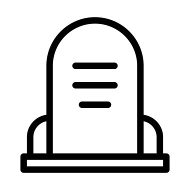 Yerel mezarlığı mezar taşı basit vektör illüstrasyon işareti