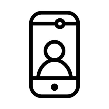 Açık veya Selfie kamera, basit hat illüstrasyon