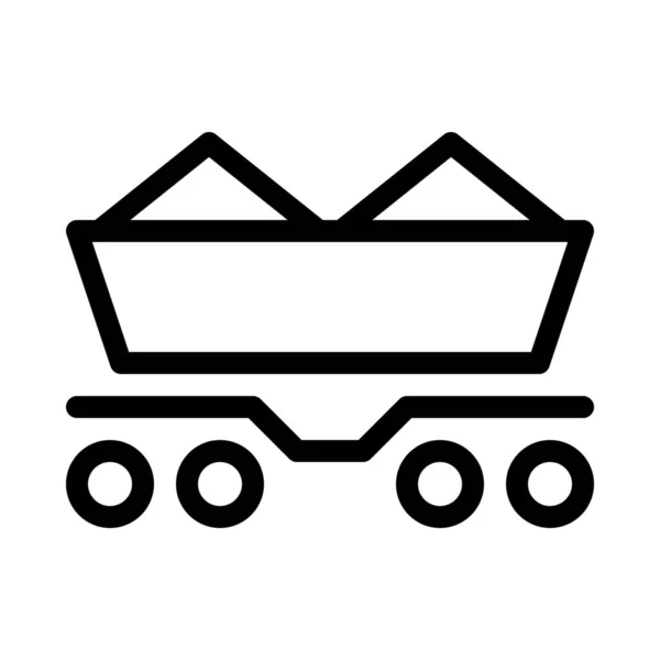 Illustration Vectorielle Signe Wagon Transport Charbon — Image vectorielle