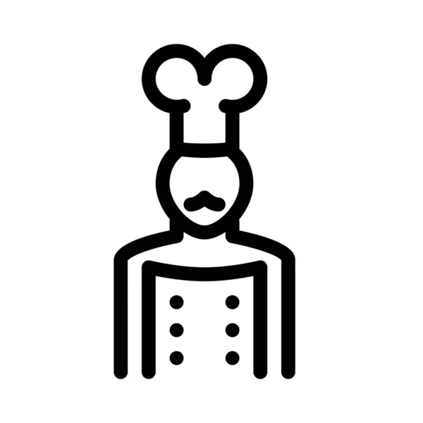 Icono Del Chef Ilustración Línea Simple — Archivo Imágenes Vectoriales