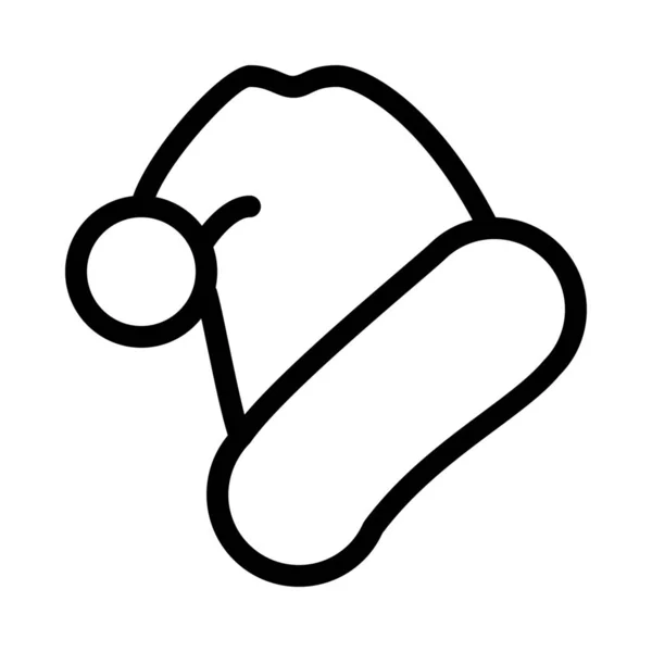 冬サンタ帽子アイコン シンプルなラインの図 — ストックベクタ