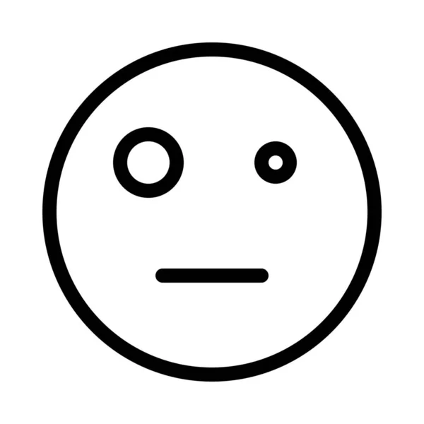 Seltsames Gesichtsausdruck Symbol Einfache Zeilenillustration — Stockvektor