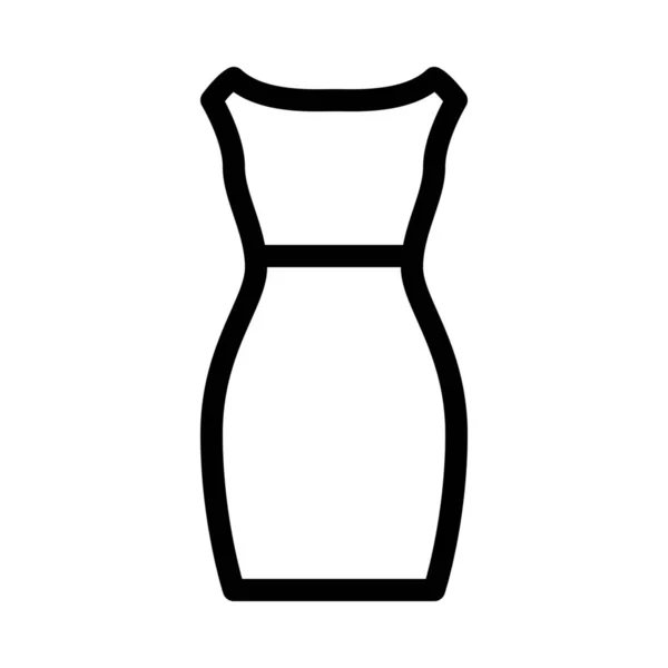 Sleevless Kadın Elbise Basit Hat Illüstrasyon — Stok Vektör
