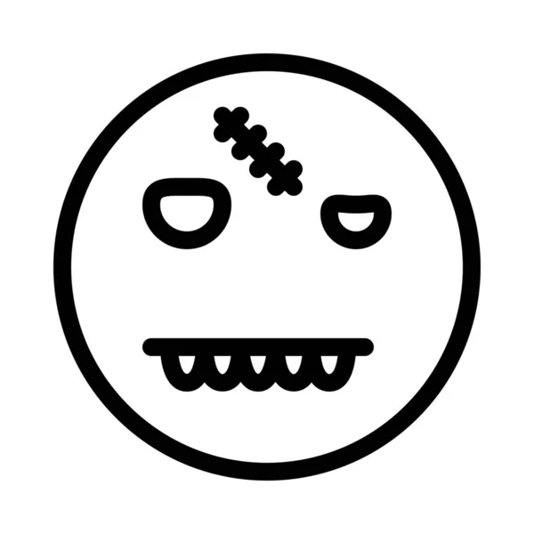 Иконка Zombie Spooky Простая Линейная Иллюстрация — стоковый вектор