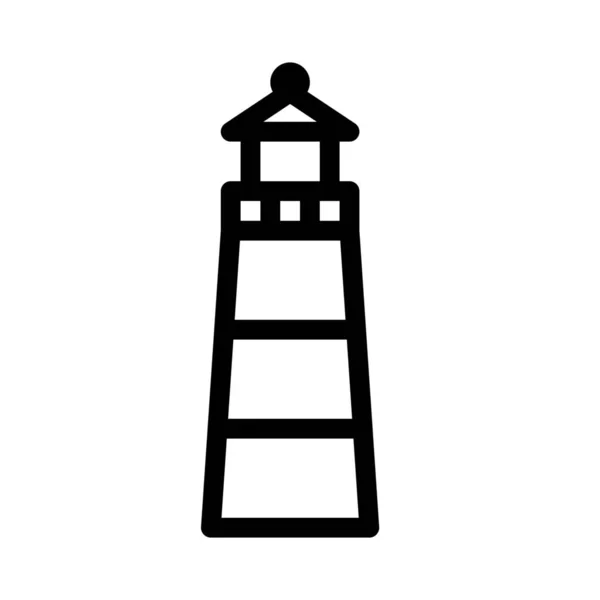 Lighthouse Simple Line Style — Stock Vector