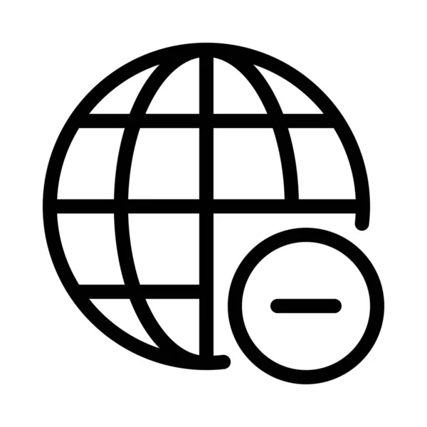 Odebrat Globální Sítě Jednoduché Čárová Ilustrace — Stockový vektor