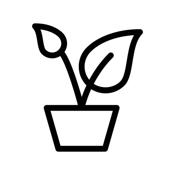 Planta Maceta Vector Simple Signo Ilustración — Vector de stock