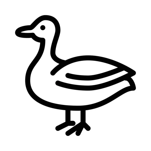 Pato Agua Vela Ilustración Línea Simple — Vector de stock