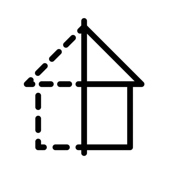 Konstruktion Hussymbol Enkel Linje Illustration — Stock vektor
